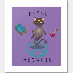 Black Meowgic Posters and Art